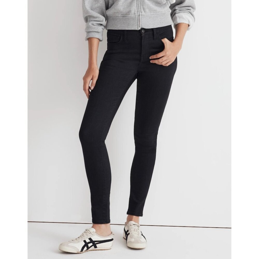 Madewell Petite 9" Mid Rise RoadTripper Skinny Jeans /Black/ 27P